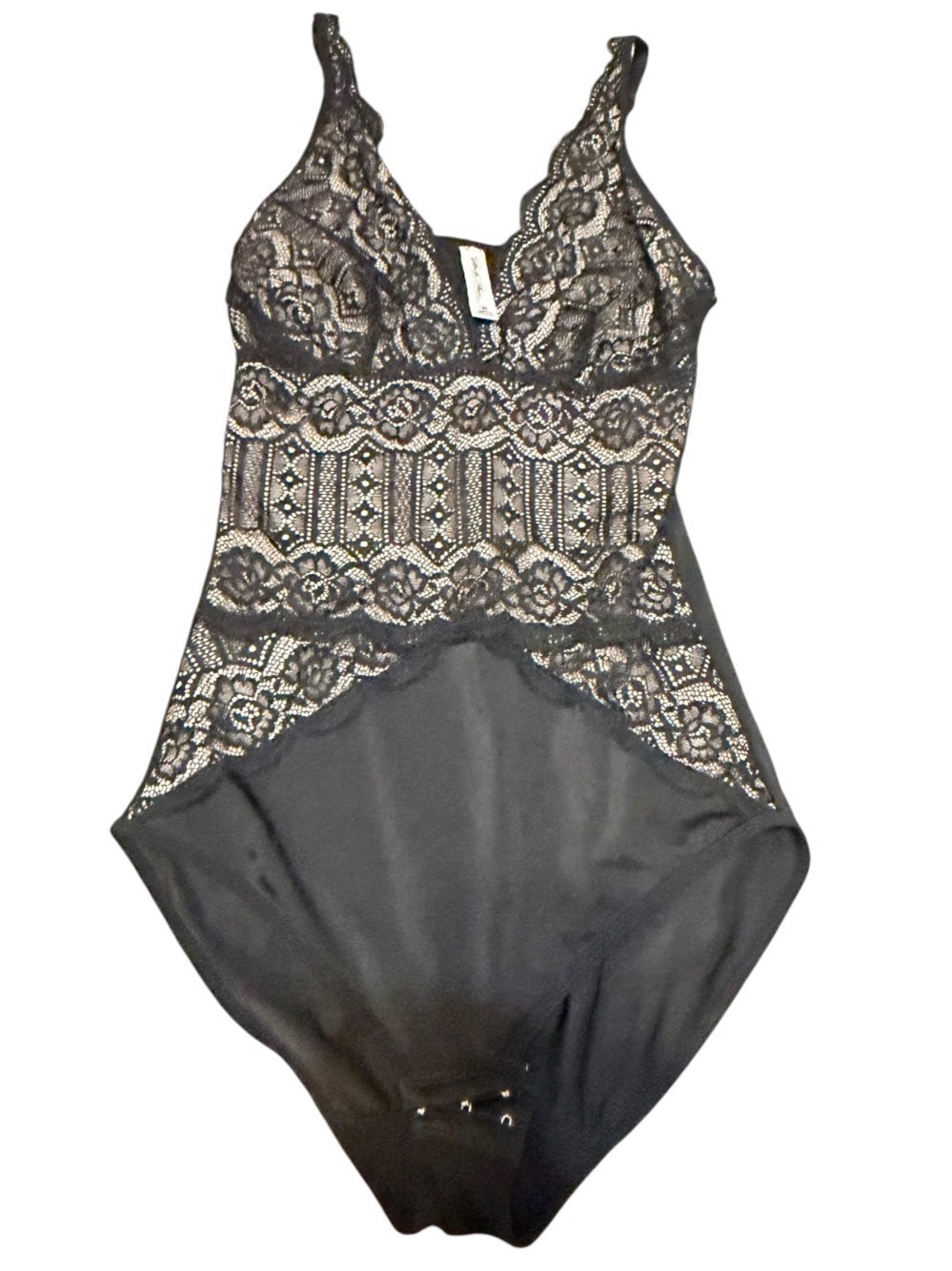 Marilyn Monroe Intimates Black Lace Bodysuit Teddy Size Medium NWOT